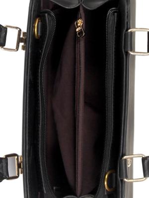 black leatherette (pu) regular handbag - 17600005 - Standard Image - 3