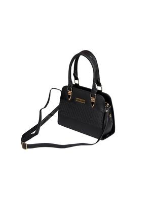 black leatherette (pu) regular handbag - 17600005 - Standard Image - 4