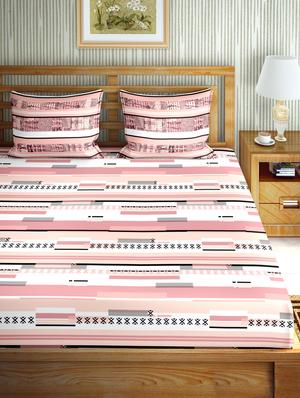 mysterious double bedsheet set king size 180 tc cotton pink colour - 17600375 - Standard Image - 2