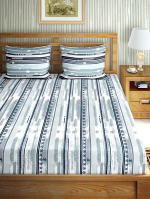 mysterious double bedsheet set king size 180 tc cotton blue colour - 17600380 - Standard Image - 2