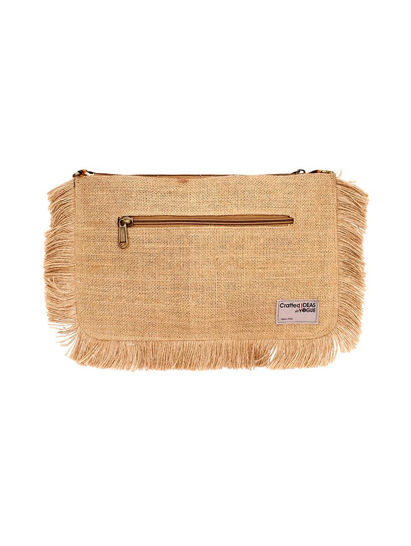 beige jute regular clutch - 17601372 - Zoom Image - 2
