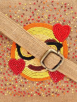 beige jute regular clutch - 17601374 - Standard Image - 4