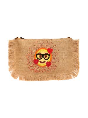 beige jute regular clutch - 17601374 - Standard Image - 5
