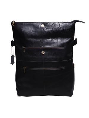 black leather utility backpack - 17601417 - Standard Image - 5