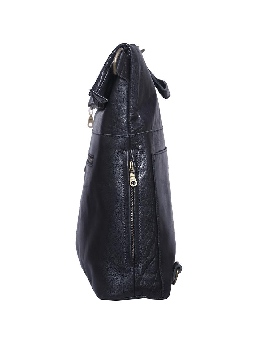 black leather utility backpack - 17601417 - Zoom Image - 4