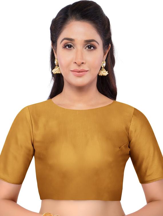 solid bordered saree with blouse - 17601496 - Zoom Image - 3