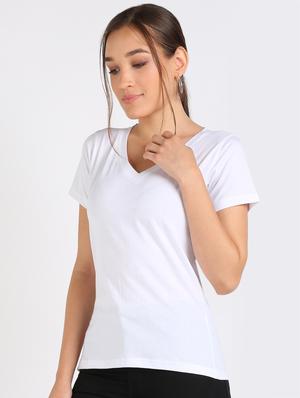 v neck solid tee - 17601529 - Standard Image - 2