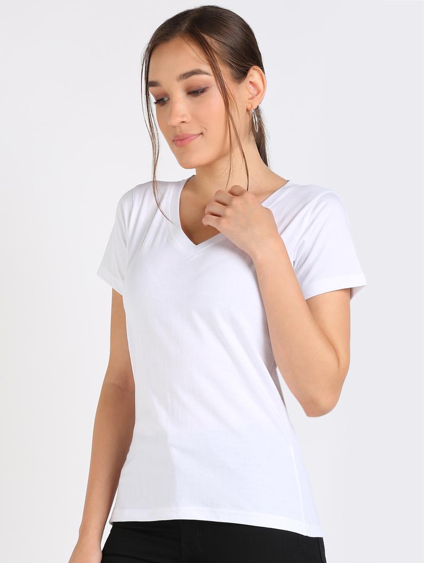 v neck solid tee - 17601529 - Zoom Image - 2