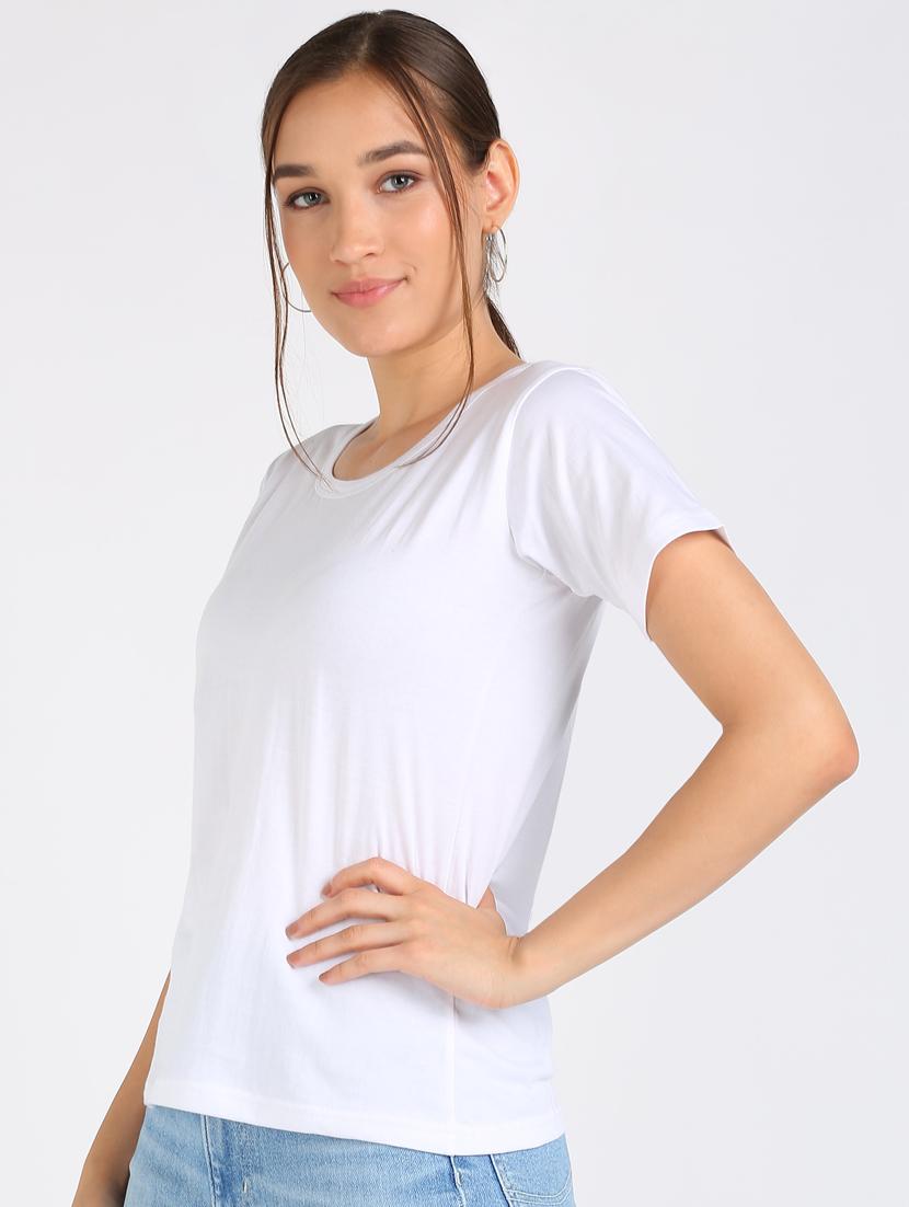 round neck solid tee - 17601530 - Zoom Image - 2
