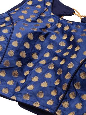 blue silk flared lehenga - 17601781 - Standard Image - 3