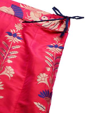 blue silk flared lehenga - 17601781 - Standard Image - 5