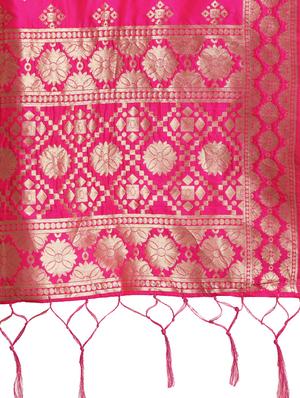 pink silk flared lehenga - 17601784 - Standard Image - 4