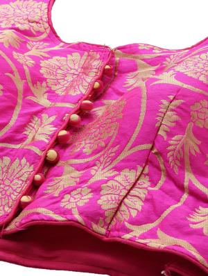 pink silk flared lehenga - 17601784 - Standard Image - 5