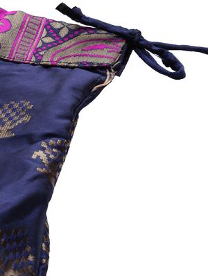 blue silk flared lehenga - 17601792 - Standard Image - 4