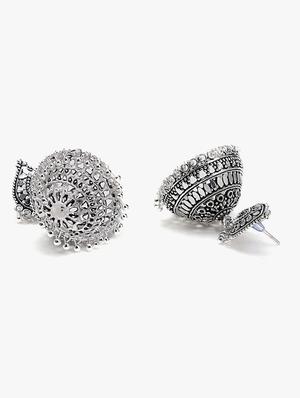 silver metal jhumka earring - 17602090 - Standard Image - 2