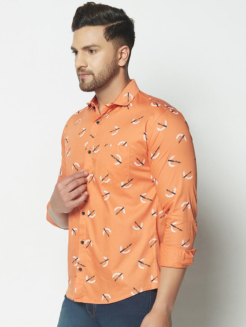 orange printed casual shirt - 17602177 - Zoom Image - 2