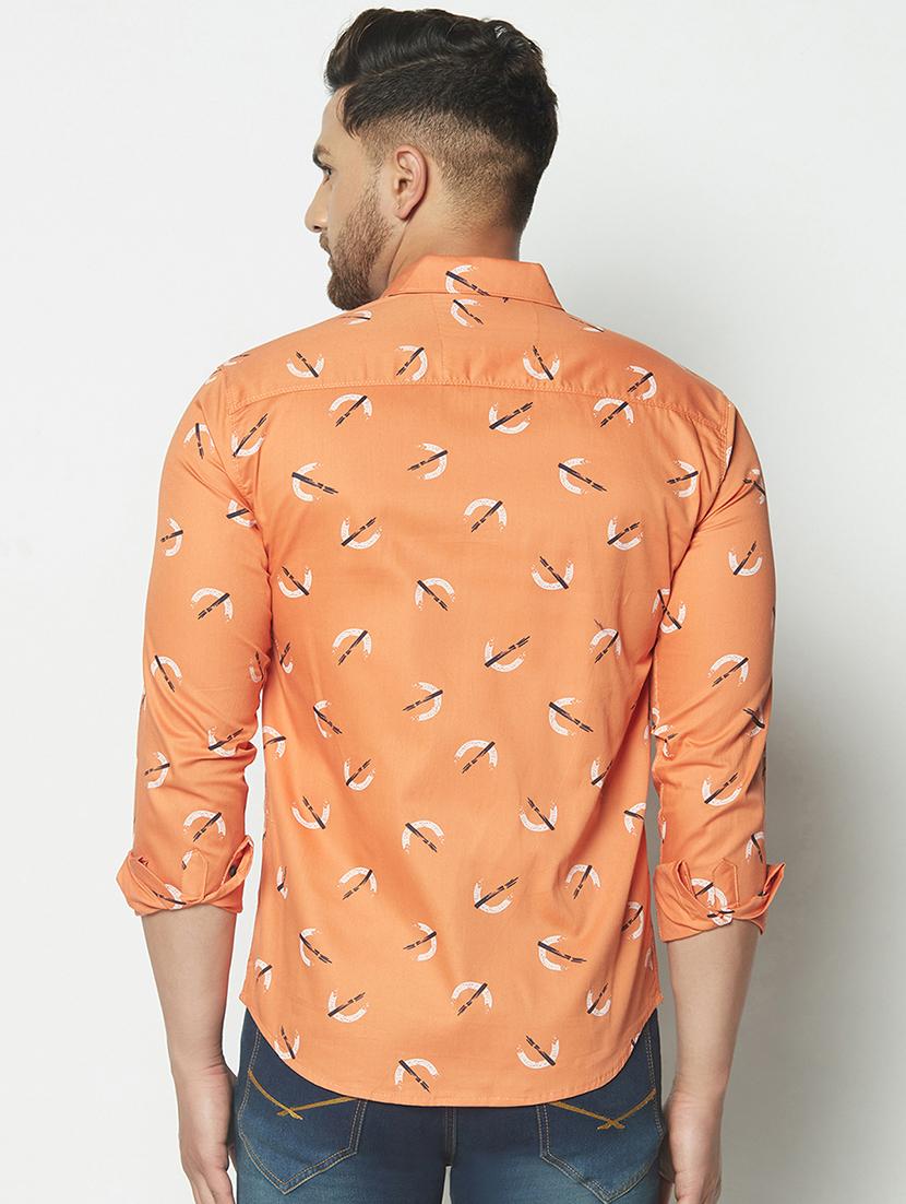 orange printed casual shirt - 17602177 - Zoom Image - 3