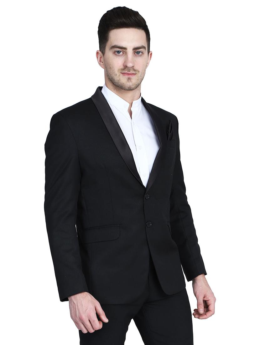 black solid tuxedo blazer - 17602180 - Zoom Image - 2