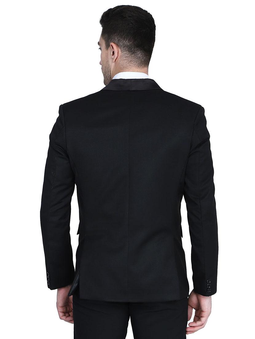black solid tuxedo blazer - 17602180 - Zoom Image - 3