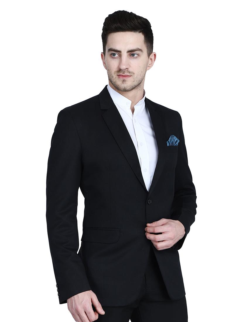 black solid single breasted formal blazer - 17602181 - Zoom Image - 2