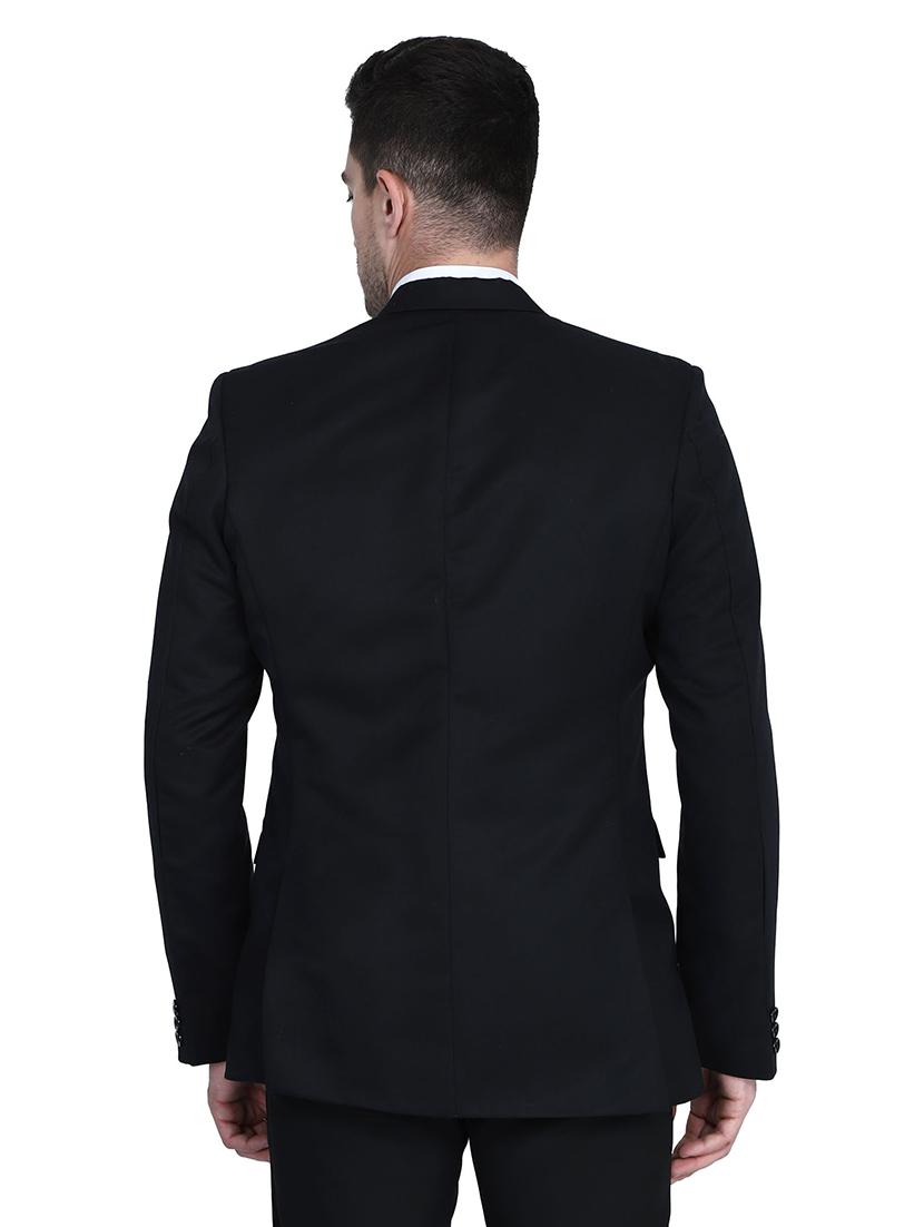 black solid single breasted formal blazer - 17602181 - Zoom Image - 3