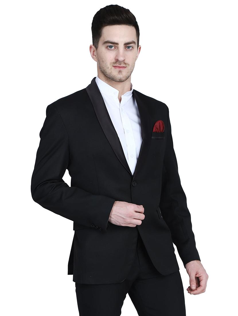 black solid tuxedo formal blazer - 17602182 - Zoom Image - 2