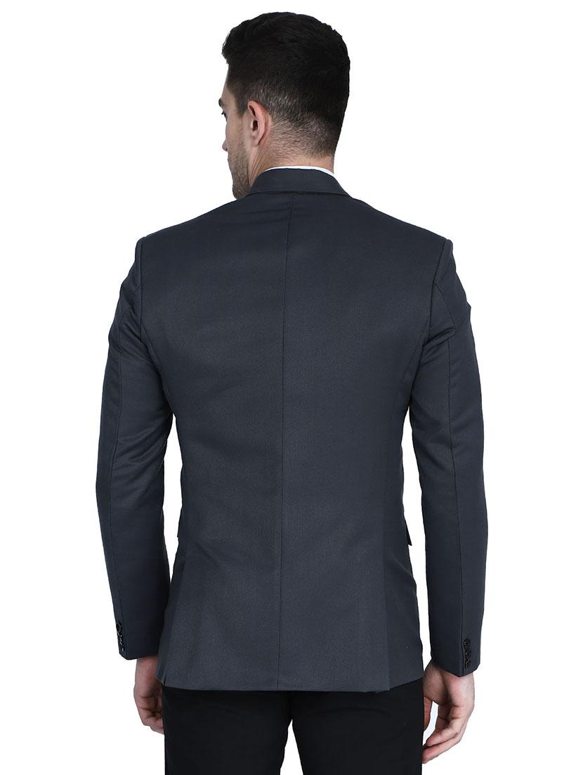 grey solid single breasted formal blazer - 17602184 - Zoom Image - 3