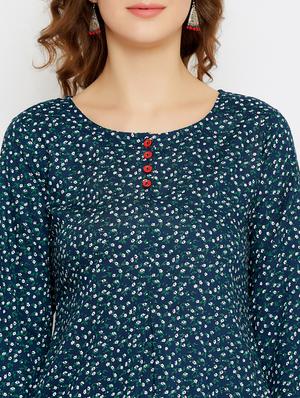 navy rayon straight kurti - 17602247 - Standard Image - 5