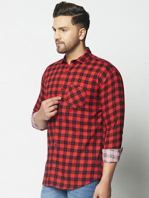 red checkered casual shirt - 17602269 - Standard Image - 2