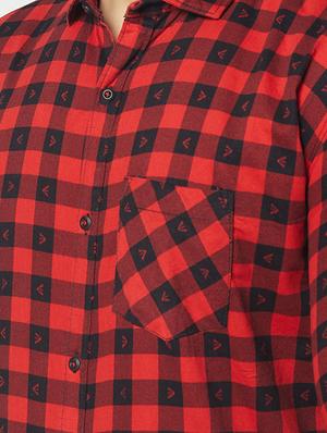 red checkered casual shirt - 17602269 - Standard Image - 5