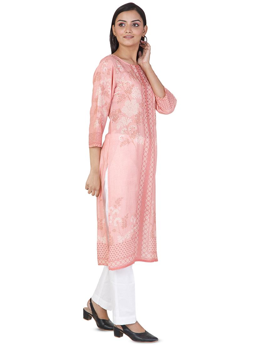 printed straight kurta - 17602581 - Zoom Image - 2