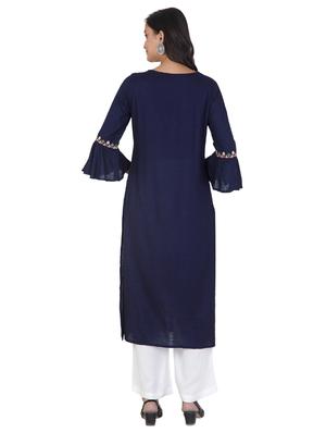 embroidered straight kurta - 17602585 - Standard Image - 3