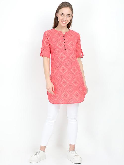 printed straight kurti - 17602781 - Standard Image - 1