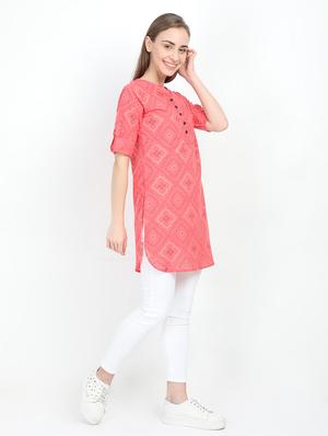 printed straight kurti - 17602781 - Standard Image - 2