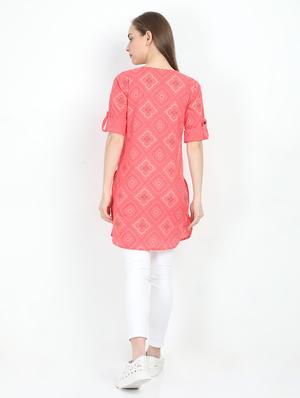 printed straight kurti - 17602781 - Standard Image - 3