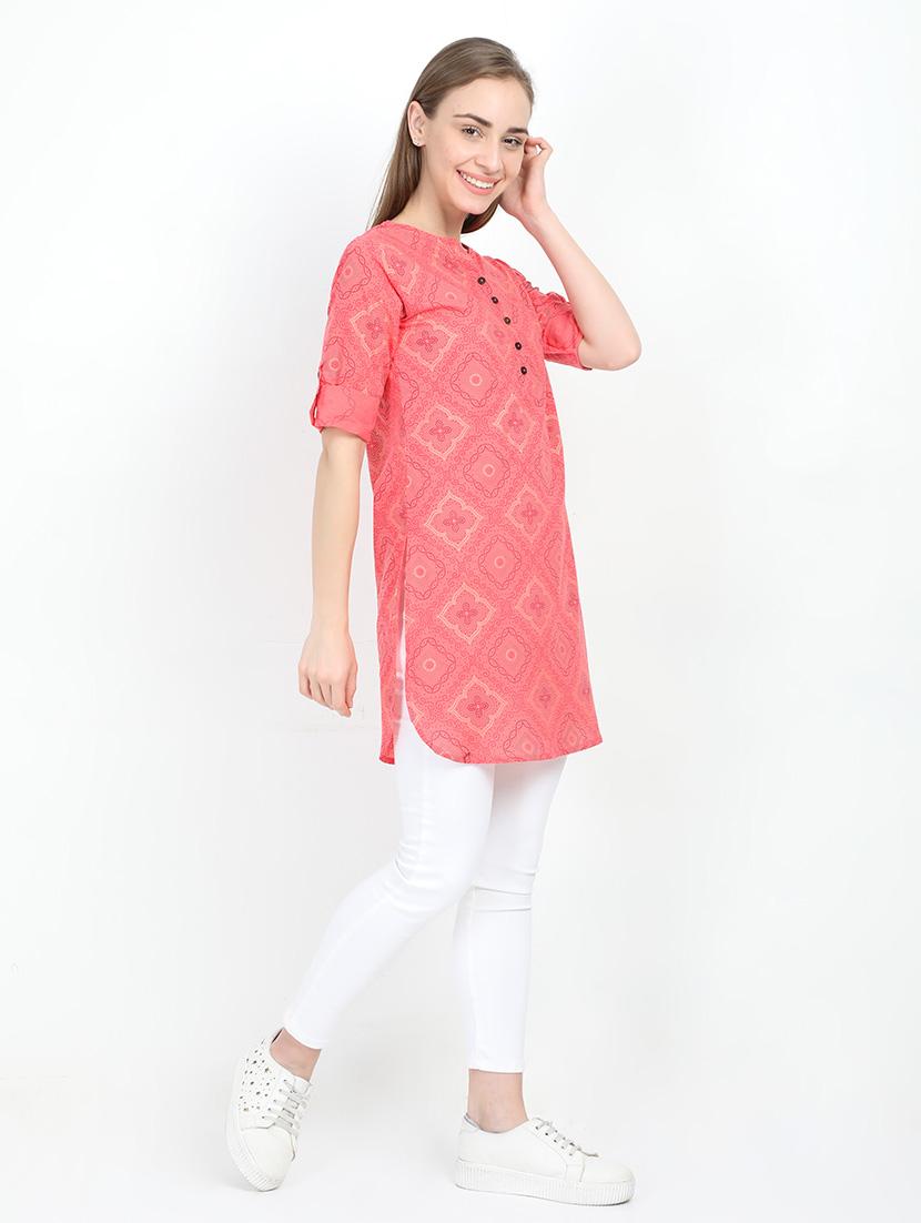printed straight kurti - 17602781 - Zoom Image - 2