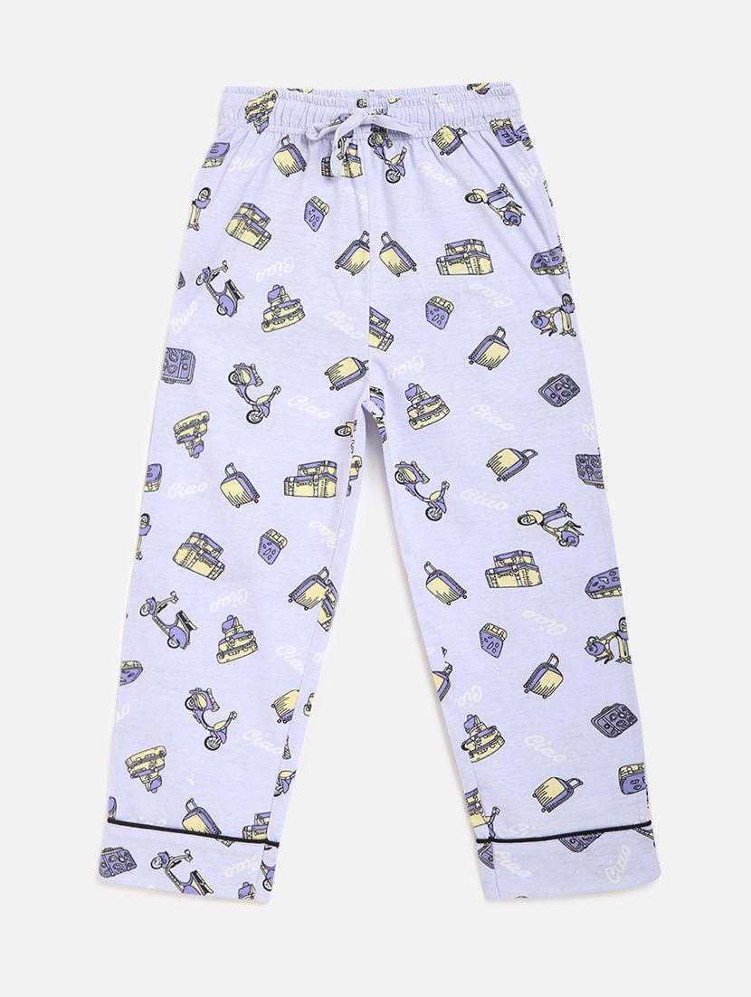 purple cotton nightwear pajama set - 17602860 - Zoom Image - 3
