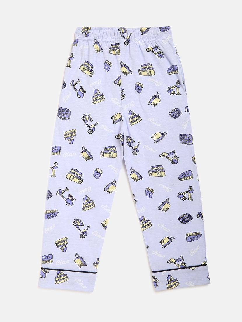purple cotton nightwear pajama set - 17602860 - Zoom Image - 4