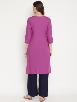 printed straight kurta - 17603007 - Standard Image - 3