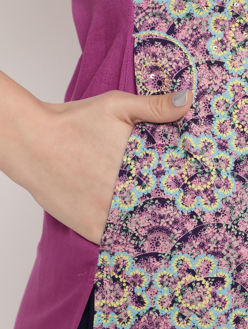 printed straight kurta - 17603007 - Zoom Image - 5