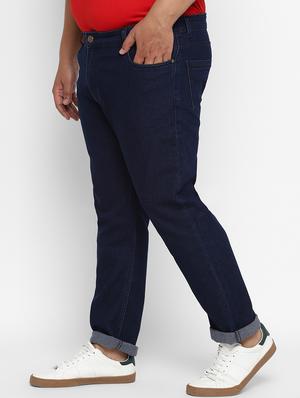 dark blue plain denim jeans - 17603102 - Standard Image - 2