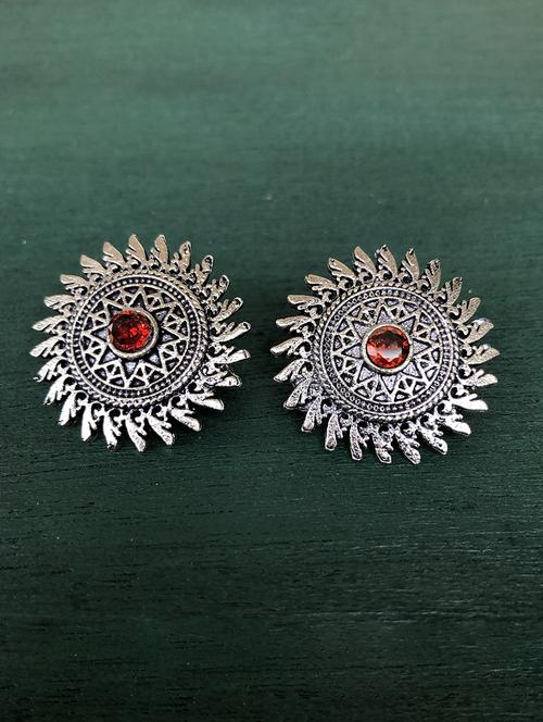 red copper studs earring - 17603301 - Standard Image - 1