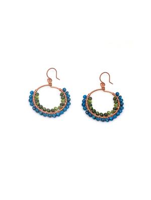 blue copper hoop earring - 17603306 - Standard Image - 3