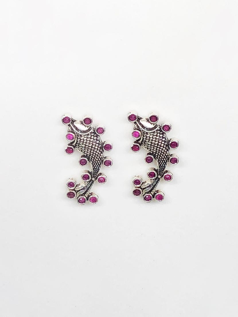silver metal studs earring - 17603313 - Zoom Image - 2