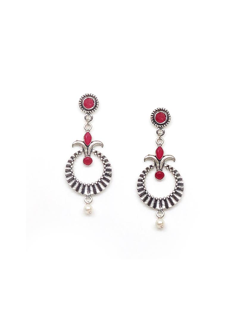 silver metal drop earring - 17603314 - Zoom Image - 2