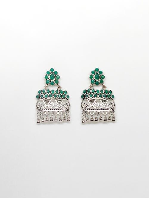 silver metal drop earring - 17603318 - Standard Image - 1