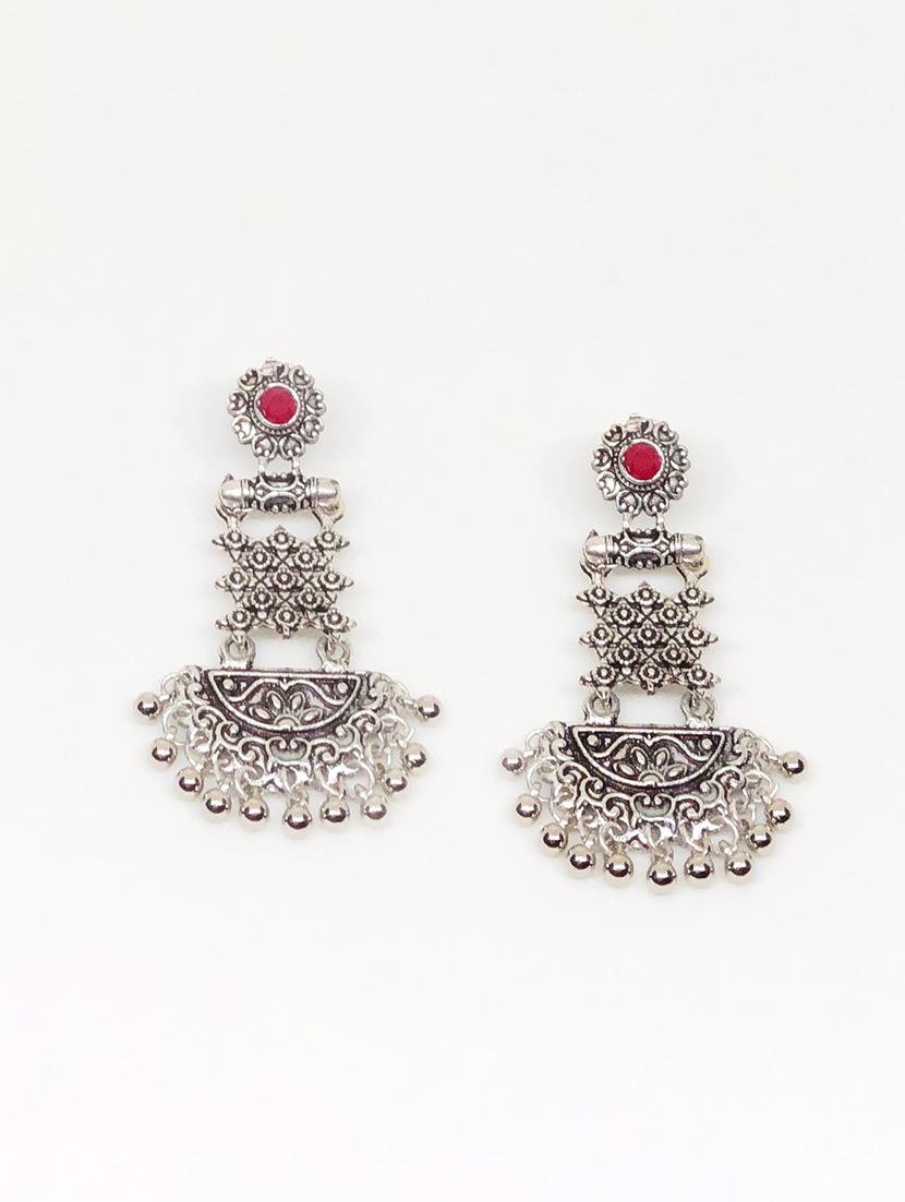 silver metal drop earring - 17603322 - Zoom Image - 2