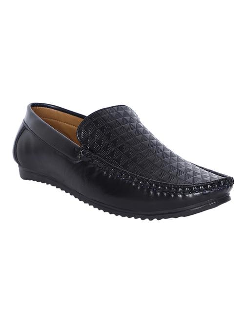 black synthetic slip on loafers - 17603326 - Standard Image - 1