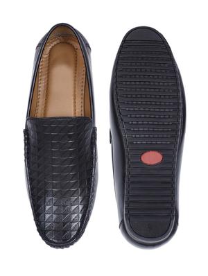 black synthetic slip on loafers - 17603326 - Standard Image - 4