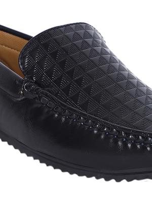 black synthetic slip on loafers - 17603326 - Standard Image - 5
